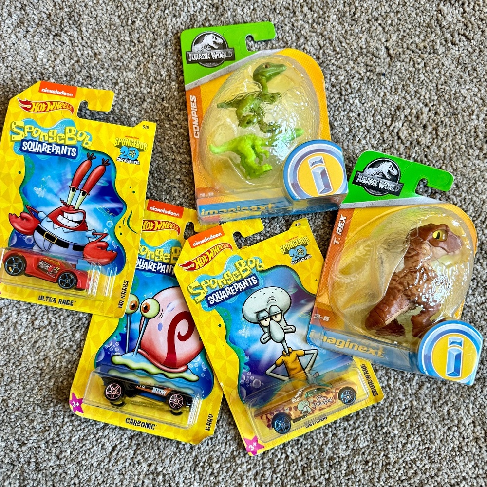 Spongebob Jurassic Imaginext Hot Wheels Nickelodeon Unopened Toy Cars Dinosaurs